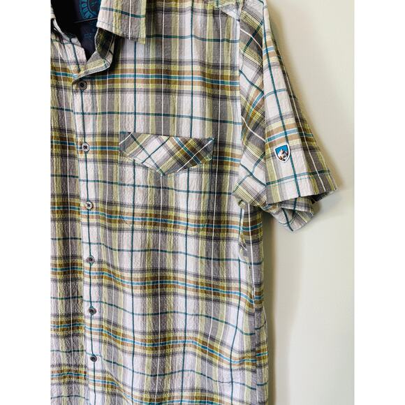 Kuhl Plaid Button Down Shirt, Medium, Short Sleeve - Picture 4 of 8
